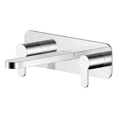 Contemporary Round Wall Mount Tap Hole Basin Mixer Tap & Back Plate - Chrome