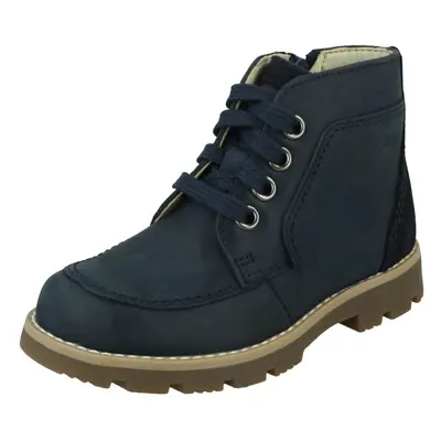 (Navy, UK 9.5 Child) Boys Clarks Casual Ankle Boots Heath Lace