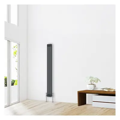 (1800 x 200mm-2 Column) NRG Traditional Anthracite Cast Iron Style Radiator