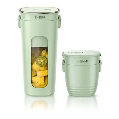 (Green) Mini Wireless Vacuum Portable Juicer Cup Blender from USB Charging Vacuum Preservation