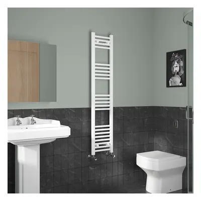 (1400x300mm, White) NRG Straight Central Heating Towel Rail Bathroom Heated Rad Radiators Ladder