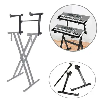 Adjustable Black Single Tube Heightening Electronic Piano Stand Keyboard Instrument Support Hold