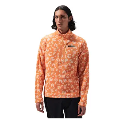 (XL, Orange) Berghaus Unisex Prism Printed Trango Half Zip Pullover Fleece