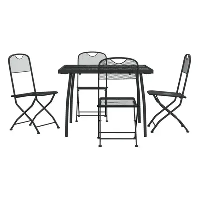 (100 cm table length/ piece) vidaXL Garden Dining Set Outdoor Table and Chair Set Anthracite Met