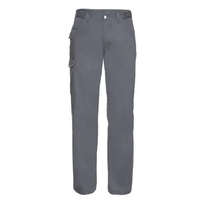 (34W x Regular, Convoy Grey) Russell Workwear Mens Polycotton Twill Trouser / Pants (Regular)