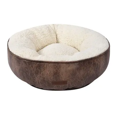 (Round, S) MINI Pet Kennel Waterproof Removable and Washable Suede Bed for Dog Cat