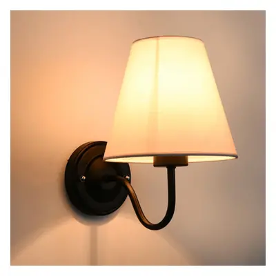 Wall Light American Style Bedroom Wrought Iron Retro Bedside Lamp with Power Switch Cord Without