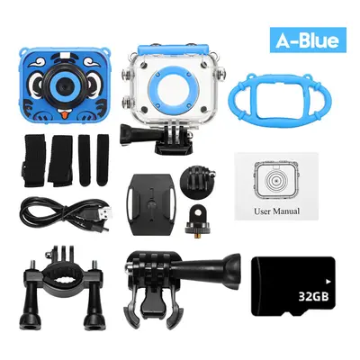 (Blue, A) HD 2.0 Inch LCD Screen Children Mini Digital 1080P Camera Camcorder with 400mAh Rechar