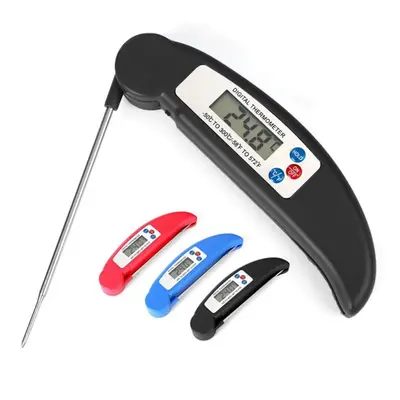 (White) Folding Food Thermometer Quick Temperature Measurement Automatic Shut-Down for BBQ Bakin