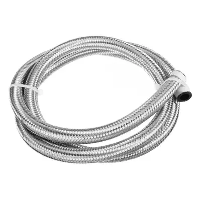 (AN6) 5FT AN4 AN6 AN8 AN10 Fuel Hose Oil Gas Line Pipe Stainless Steel Braided Silver