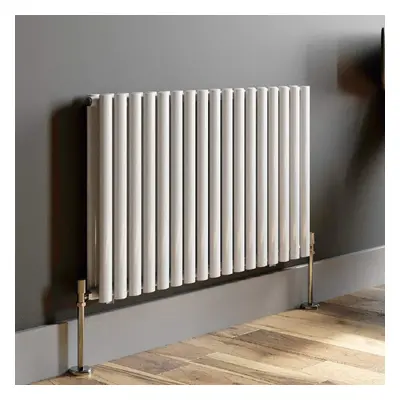 Nes Home X mm Horizontal Double Oval Tube White Designer Radiator