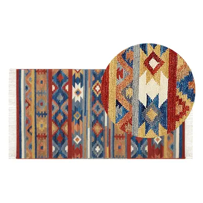 Wool Kilim Area Rug x cm Multicolour NORAKERT