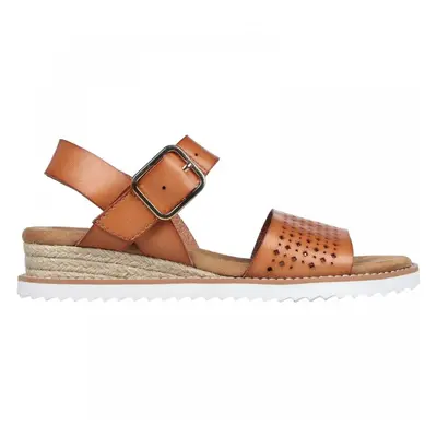 (7 (Adults')) BOBS Desert Kiss - Sunny Flair | Luggage Brown | Womens Wedge Sandals