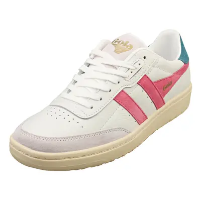 (8) Gola Falcon Womens Fashion Trainers in White Pink