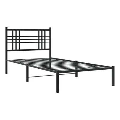 (black, 100x190 cm/with headboard) vidaXL Metal Bed Frame with Headboard Home Bed Base Bedstead 