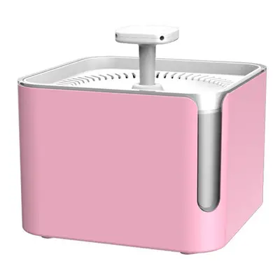 (Pink, EU Plug) 2L Pet Automatic Filter Water Dispenser Dog Cat Water Food Bowl PP Hunting Dog F