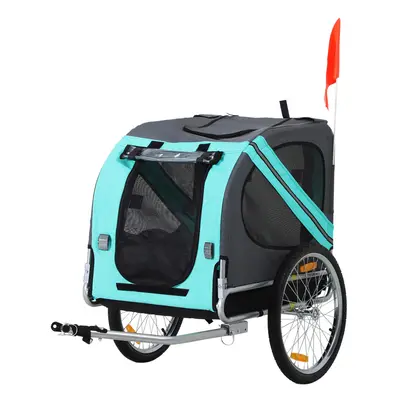 PawHut Pet Bicycle Trailer Dog Cat Bike Carrier Water Resistant Green Outdoor