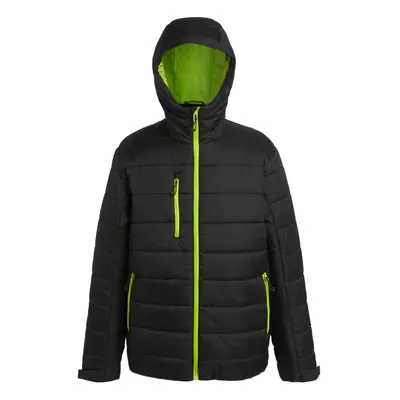 (M, Black/Lime Green) Regatta Mens Navigate Thermal Padded Jacket