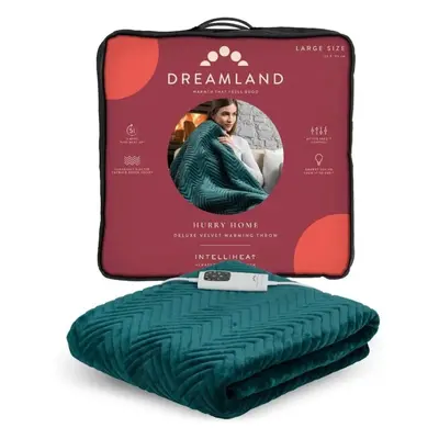 Dreamland Deluxe Velvet Warming Emerald Green Quilted Throw 160x120cm