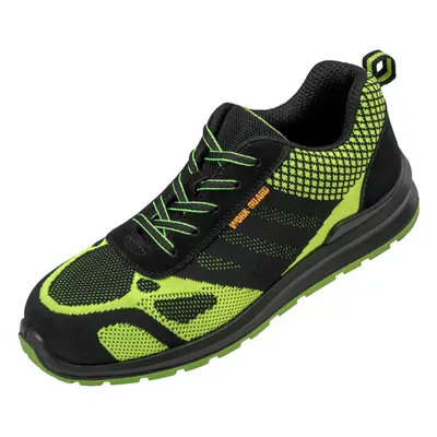 (12 UK, Neon Green/Black) WORK-GUARD by Result Unisex Adult Hicks Leather Trim Safety Trainers