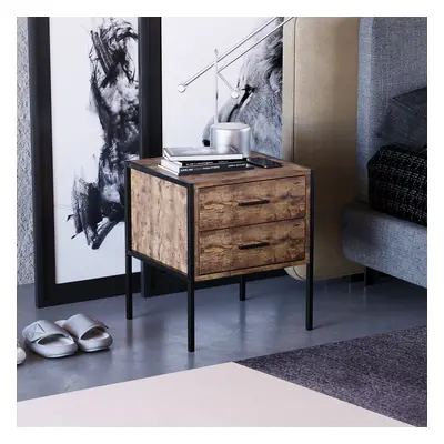 (Dark Wood) Brooklyn Drawer Bedside Cabinet Table Nightstand