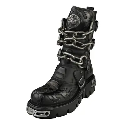 New Rock M-727-s5 Unisex Platform Boots in Black - Size 6.5 UK