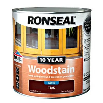 Ronseal Year Woodstain For Windows & Doors, Teak - 2.5L