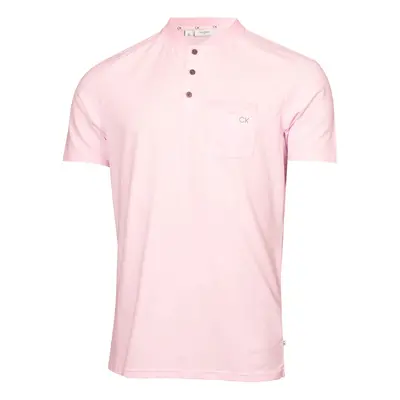 (M, Pink) Calvin Klein Mens Middlebrook Easy Care Moisture Wicking Golf Polo Shirt