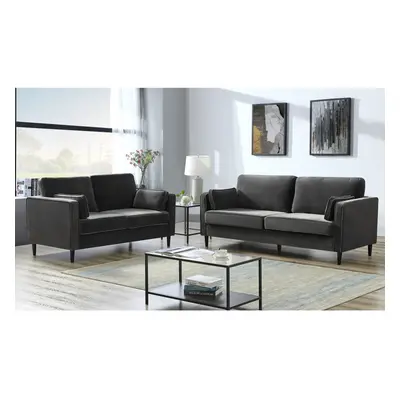 3 Seater Cushion Back Sofa - Grey