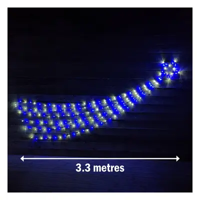 200 LED 3.32m Multifunction Shooting Star Silhouette Christmas Light in Blue & White