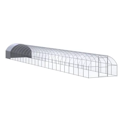 vidaXL Outdoor Chicken Coop 3x24x2 m Galvanised Steel Garden Poultry House