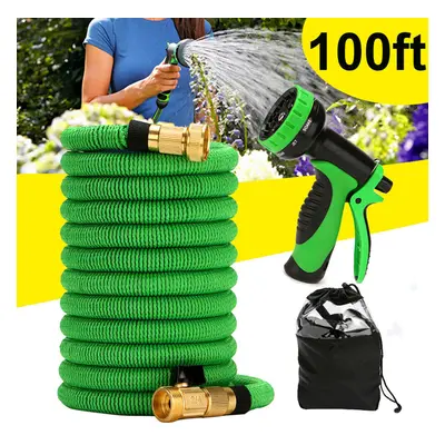 (100FT) 25-100ft Expandable Flexible Garden Water Hose Water Pipe Watering Sprayer