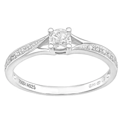 (K) Jewelco London Women 18ct (750) White Diamond Engagement Ring