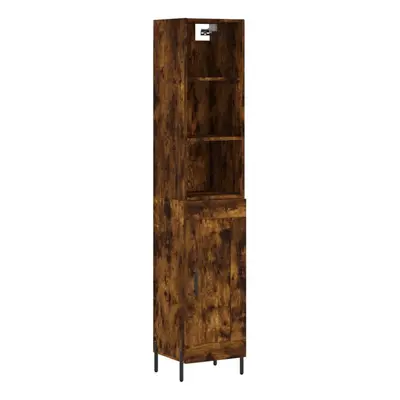 (smoked oak, wood door) vidaXL Highboard Sideboard Cupboard Side Cabinet Smoked Oak Engineered W