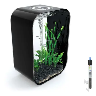 biOrb LIFE 60L Black Aquarium Fish Tank with Multi Colour LED Lighting and Heater Pack