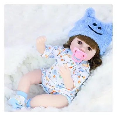 () 42CM Soft Silicone Vinyl Acrylic Eye Rotatable Limbs Cute Lifelike Realistic Reborn Baby Doll