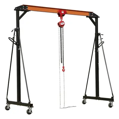 1 Tonne Portable Gantry Crane Kit - Includes Trolley Plain & 2.5m Chain Block