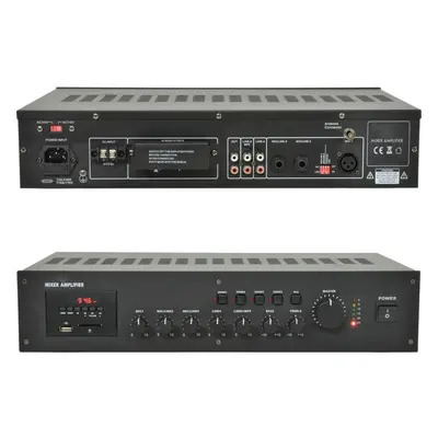 100V 240W Zone Mixer Amplifier 8Ohm Speaker Splitter Rack Mount USB FM Tuner