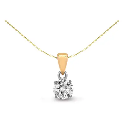 Jewelco London Ladies Solid 18ct Colour Gold Claw Set Round G SI1 0.1ct Diamond Solitaire Charm 