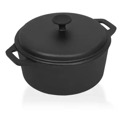 vidaXL Pot Cast Iron Pot Roaster Cooking Stock Gill Kitchen Camping Barbecue