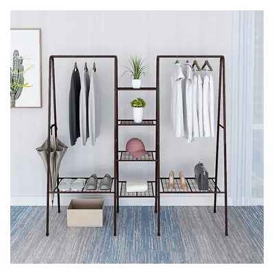 Metal Clothing Rack with 4-Tier Grid Shelves