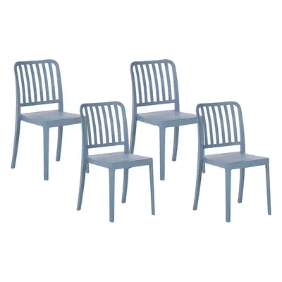 Set of Garden Chairs SERSALE Synthetic Material Blue