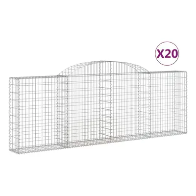 (300 x x 100/120 cm/20 pcs) vidaXL Arched Gabion Basket Stone Basket Gabion Retaining Wall Galva