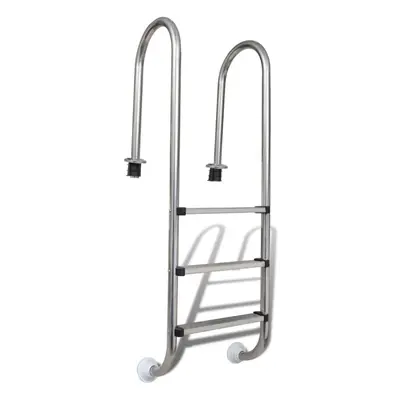 vidaXL Pool Ladder Steps Stainless Steel 120cm Non-Slip Swimming Pool Dock