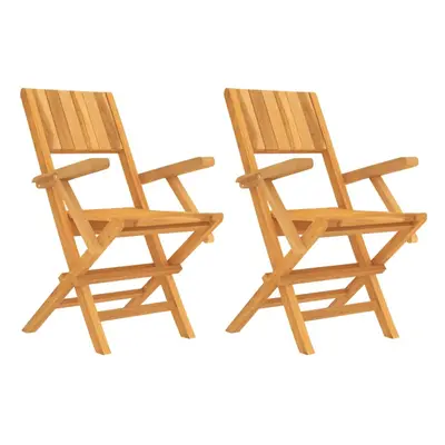 (2 pcs, with armrest) vidaXL Folding Garden Chairs Outdoor Chair Patio Wooden Chair Solid Wood T