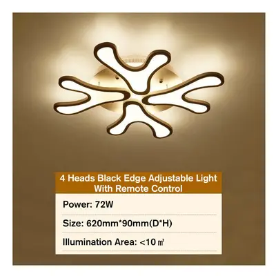 (Type C:Â heads stepless dimming light black shell) LED Modern Ceiling Light For Living Dining R