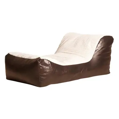 (Stone, Chocolate) Large Comfortable Fabric Lounger Bean Bag