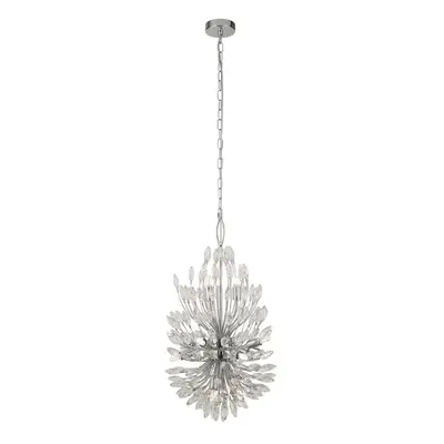 Searchlight Peacock Light Pendant, Crystal