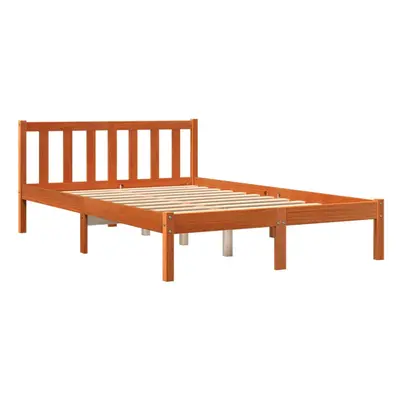 vidaXL Bed Frame Home Bedstead Bed Base Wax Brown 140x200 cm Solid Wood Pine