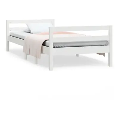 (white, x cm) vidaXL Bed Frame Wooden Bedstead Bed Base Mattress Foundation Solid Wood Pine